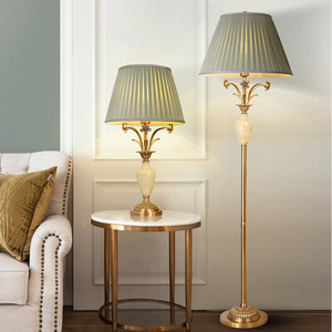 Đèn Bàn Đá Cẩm Thạch Bằng Đồng Sang Trọng Nhẹ Hiện Đại Đèn Sàn Phòng Ngủ Phòng Khách Biệt Thự Dự Án Khách Sạn Nhà Máy Bán Buôn - Product Image 4