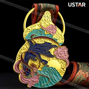 Medallas Giratorias con Logotipo Personalizado, Trofeo de Maratón en Aleación de Zinc con Pintura Horneada, Artesanía Metálica Hecha a Mano - Product Image 3