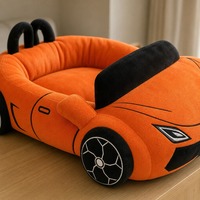 Lit pour animaux de compagnie en forme de voiture de sport, en peluche douce, lavable, tapis de couchage pour chat et chien, lit d'intérieur pour animaux de compagnie