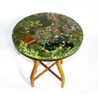 Artisanat en résine pour la maison, meubles, jardin, paysage, plantes en mousse, résine époxy, table à manger, salon, table basse en bois et résine époxy