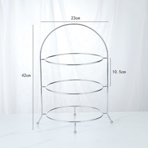 Support de plaque à dîner en métal à 3 niveaux Party Food Server Fast Food Display Cake Stand - Product Image 3