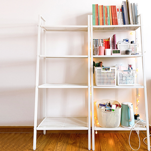 Estante de almacenamiento de 4 pisos para sala de estar de estilo nórdico, estante de escalera de acero, estantería de metal - Product Image 6