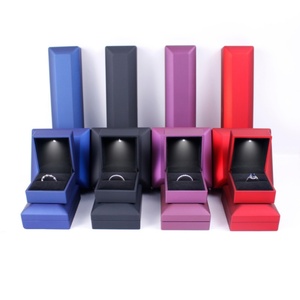 Luxury Jewelry Box Packaging <b>Large</b> Necklace Box for <b>Rings</b> with LED Custom logo Jewelry Box Royal Blue Championship <b>Ring</b> LED Box - Product Image 1