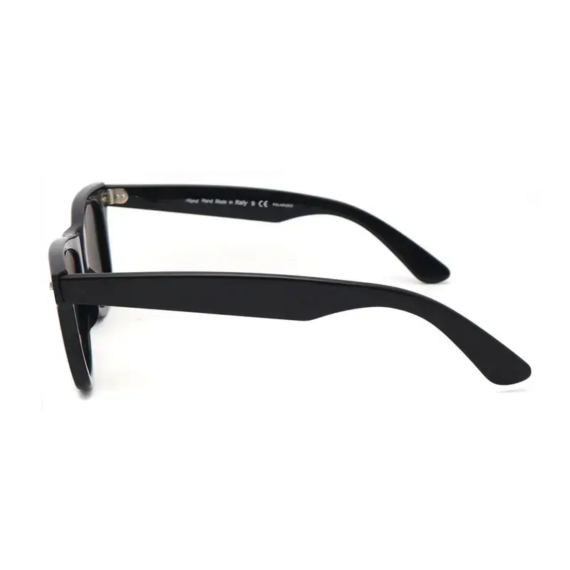 Gafas de Sol de lujo bisagra de primavera marco negro viajero moda gafas de sol polarizadas logotipo personalizado Unisex para Mujeres Hombres