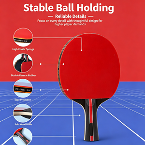 Professional Table Tennis Racket 1-Ply Wood Carbon Layer <b>Long</b> Pimples Tacky Inverted 1.8mm <b>Sponge</b> Anatomic <b>Handle</b> Balanced - Product Image 2