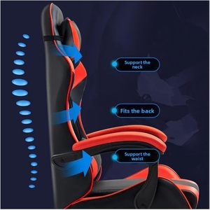 Chaise de bureau pivotante confortable pour longues sessions, idéale pour le gaming, le streaming et les e-sports, avec dossier ergonomique pour la maison et le café internet - Product Image 5