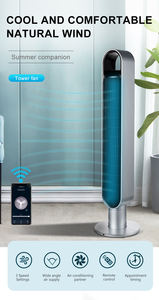 Nouveau design, matériaux ABS, <span class=keywords><strong>ioniseur</strong></span>, <span class=keywords><strong>ventilateur</strong></span> tour sans pales intelligent numérique WiFi sans fil, moteur 100% cuivre, utilisation domestique, extérieure, garage - Product Image 4