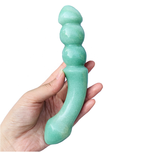 Baguette Yoni incurvée en Aventurine Verte Bleue 19cm 190g Écologique Étanche IPX6 Jouet Sexuel Vaginal Outil d'Exercice de Kegel pour - Product Image 1