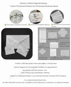 Service d'<span class=keywords><strong>enveloppes</strong></span> en papier translucide imprimées sur mesure pour les invitations de mariage, <span class=keywords><strong>enveloppes</strong></span> en vélin de luxe OEM/ODM Emballage cadeau - Product Image 3