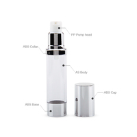 Flacon pompe sans air en plastique vide pour cosmétiques, 15 ml, 20 ml, 30 ml, lotion, sérum, crème, flacon cosmétique, flacon pompe sans air de luxe