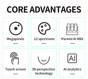 Puremi Al <span class=keywords><strong>RBX</strong></span> 3D KI Desktop-Hautanalysegerät 12 Spektren Touchscreen Gesichtspflegegerät CE-Zertifiziert Akne/Pigmentierung EU - Product Image 5