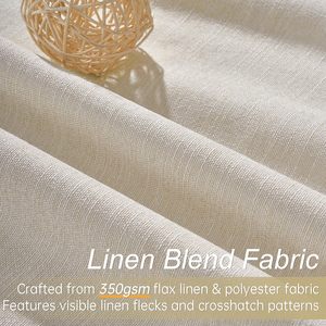 Nông thôn màn Linen Polyester Rèm thiên nhiên lanh linen rèm cửa màu be Linen rèm vải - Product Image 4