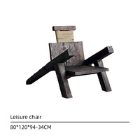 Fauteuil en bois massif durable de style Wabi Sabi avec un design en forme de réservoir pour salon, villa, hôtel et usage extérieur