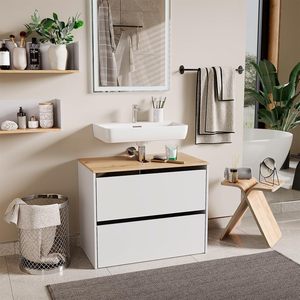 Mobile <span class=keywords><strong>Bagno</strong></span> Grigio da <span class=keywords><strong>Terra</strong></span> Stile Semplice con <span class=keywords><strong>Lavabo</strong></span> Integrato per Appartamenti - Product Image 5