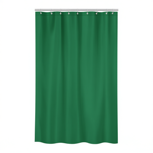 Rideau de douche en tissu polyester 180x200 cm vert imperméable pour salle de bain - Product Image 2