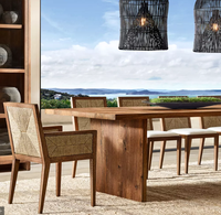 Table à manger rectangulaire en chêne massif RH, mobilier moderne de luxe pour la maison, appartement, bureau, table de conférence 8 places