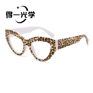 Gafas con Filtro de Luz Azul con Estampado de Leopardo y Ojo de Gato para Mujer, Montura Ancha, Lentes de PC, Anti Radiación - Product Image 2
