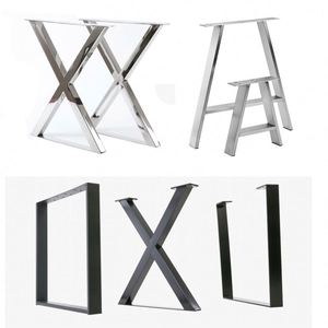 Wholesale Modern X Shape Stainless Steel Brushed Polished Furniture Square <b>Table</b> <b>Legs</b> for Office & Dining <b>Tables</b> - Product Image 1