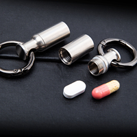 TGZUO Boîte à pilules industrielle DIY en alliage de titane haute résistance, mini conteneur étanche portable pour usage extérieur d'urgence