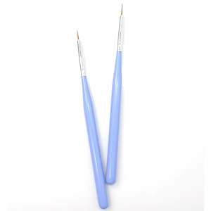 Wood Handle Nylon Hair Thin Nail Art Liner Paint Brush Set Blue Nail Drawing Fine Line Striping Salon Manicure Nail Brushes - Product Image 5