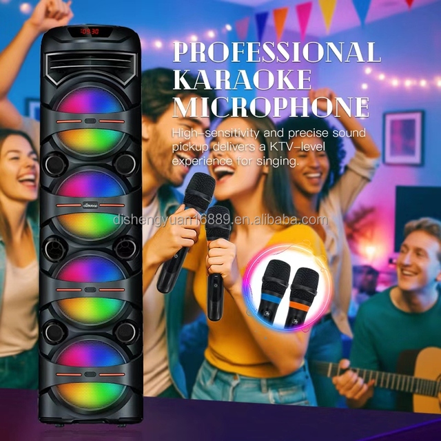 8 Inch Woofer Tower Speaker PA System Wireless BT Audio Box BT 5.3 TWS Link for Outdoor Party Sound System RGB Karaoke