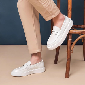 Mocassini retrò con suola spessa <span class=keywords><strong>da</strong></span> <span class=keywords><strong>uomo</strong></span>, <span class=keywords><strong>scarpe</strong></span> <span class=keywords><strong>da</strong></span> passeggio alla moda, in vera pelle morbida, antiscivolo - Product Image 6