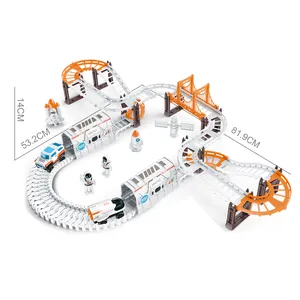 Groothandel Jongen Speelgoed Plastic Assemblage Slot Racebaan Speelgoed Batterij Aangedreven Model Trein Spoor Speelgoed