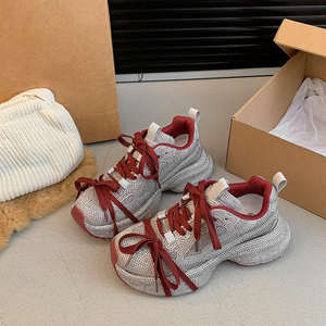 Women's Luxury Designer <b>Chunky</b> Sneakers High Quality Casual Fashion Walking <b>Shoes</b> Comfortable Cushioning Breathable Leather - Product Image 3