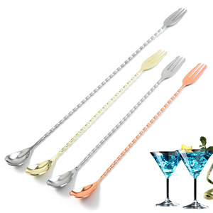 Colher de barras para bartender, colher de ouro para coquetel, colher de aço inoxidável para promoção e bar, colher de barras para bar - Product Image 4