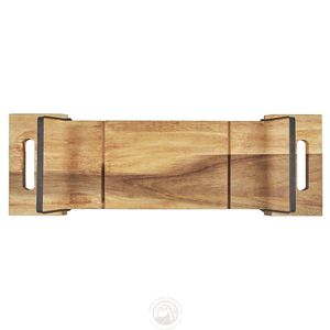 Tabla de presentación plegable Acacia para cocina con patas de metal negro, 55 cm, marrón, duradera, elegante, para <span class=keywords><strong>tapas</strong></span>, aperitivos, queso y charcutería - Product Image 3