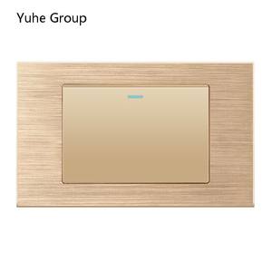 Panneau d'interrupteurs général en aluminium brossé, prise murale, interrupteur mural 1/2/3/4/5/6 voies - Product Image 1