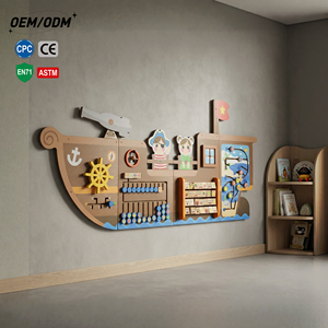 Jouet éducatif mural, bateau pirate, jouet éducatif, apprentissage des formes, apprentissage des mathématiques, cognition anglaise, jeu de labyrinthe logique, jouet Montessori - Product Image 1
