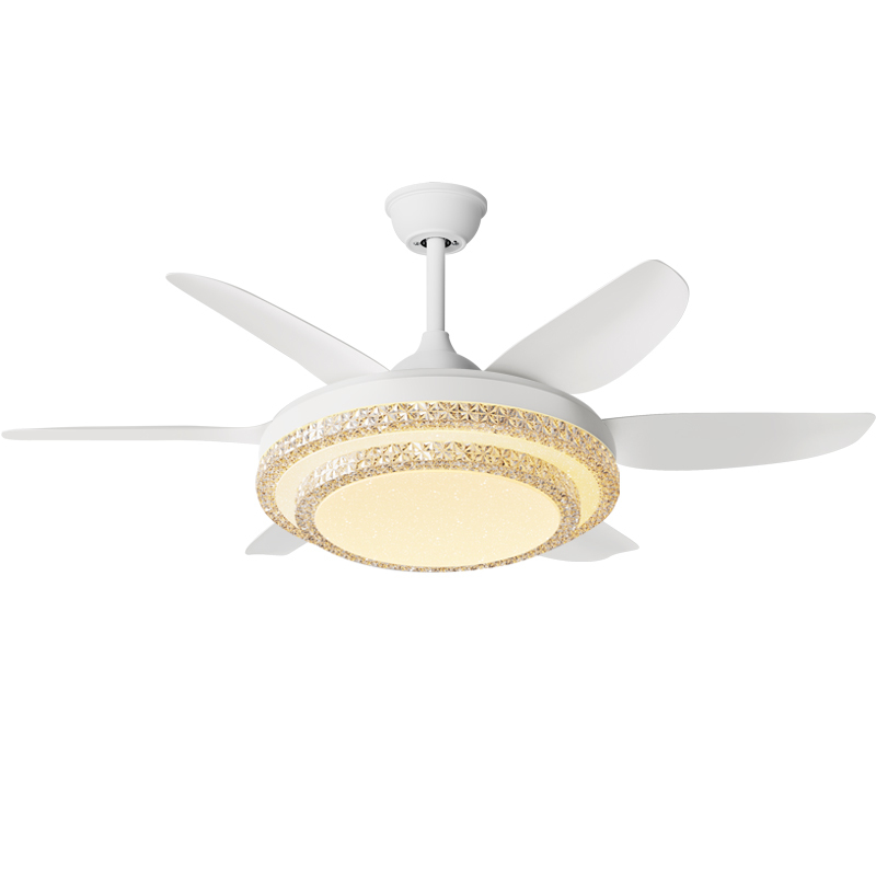 Modern Home Office Decorative Color Temperature Changeable DC Motor 55 Inch 6 Blades Abs Remote Control LED Lamp Ceiling Fan