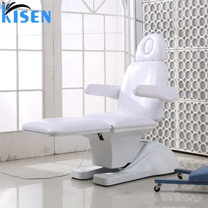 Cama de Masaje Eléctrica Moderna Kisen de 3 Motores, Blanca, para Tratamientos Faciales de Spa, de Cuero Sintético, para Exteriores, Hoteles, Gimnasios y Dormitorios - Product Image 1