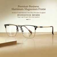 2470 Bingkai Kacamata Pria Spring Head Rim Frame Terbuat dari Aluminium-Magnesium-Titanium Kelas Aerospace Ultra-Ringan