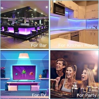 Kit de bande LED colorée SMD 5050 de 5 mètres DC12V, application, télécommande 24 touches, bande lumineuse intelligente à changement de couleur RGB avec driver LED