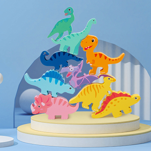 Hot New Wooden Dinosaur Building Blocks Colorful Animal Shape Stacking Educational Toys for Children Enhances Cognitive Skills - Product Image 4
