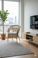 Fauteuil de loisirs moderne en bambou Fabiano – Siège élégant et confortable pour appartement, hôtel, salon, bureau à domicile, salle à manger, extérieur et patio