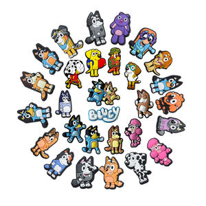 Dijes de Zapatos de Dibujos Animados de PVC de Alta Calidad, Populares al por Mayor en 2025, Decoración de Zapatos de Dibujos Animados Clásicos, Dijes de <span class=keywords><strong>Crocs</strong></span> Azules - Product Image 1