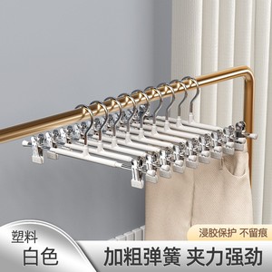 Perchas para pantalones y faldas de acero inoxidable recubiertas de plástico, engrosadas, antideslizantes, con fuerte fuerza de sujeción para secar ropa, color azul, 300 unidades - Product Image 2