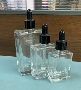 Botellas de Vidrio con Gotero Cuadradas y Rectangulares de Lujo, Transparentes Esmeriladas, Color Ámbar, de 15 ml, 30 ml, 50 ml y 100 ml, para Suero y Aceite Esencial - Product Image 5