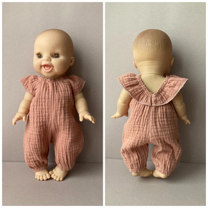 Tenue pour poupée nouveau-né de 13-15 pouces, combinaison à volants en coton mousseline, vêtements pour jouets de filles - Product Image 2
