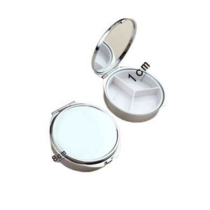 Boîtes de rangement pour pilules de qualité alimentaire luxueuses, rondes et rectangulaires, en métal, avec miroir, populaires pour leur design élégant - Product Image 1