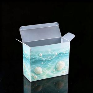 Boîte d'emballage pliable transparente en PVC pour gâteaux, personnalisée avec impression florale, conteneur à dessert en plastique avec fenêtre transparente pour boulangerie et cadeaux - Product Image 3