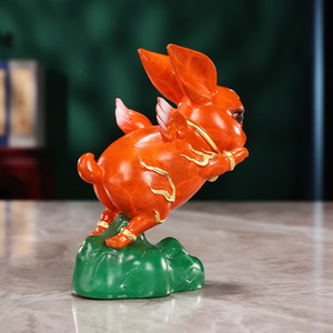 Figurine de lapin volant, mini décoration du zodiaque chinois, pour la maison, le bureau, cadeau pour toutes les saisons - Product Image 3