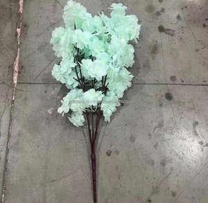 Fleurs de Cerisier Artificielles en Soie à 5 Branches, <span class=keywords><strong>Bouquet</strong></span> de Fleurs de Cerisier Blanches à Tige Courte pour Décoration de Mariage et d'Événements - Product Image 6