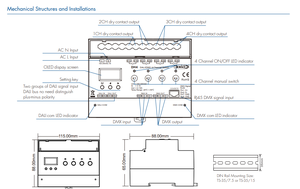Unidad de relé de 4 canales DH4 con control inalámbrico 4CH * 16A Certificado DALI/<span class=keywords><strong>DMX</strong></span> ROHS para control de iluminación - Product Image 5