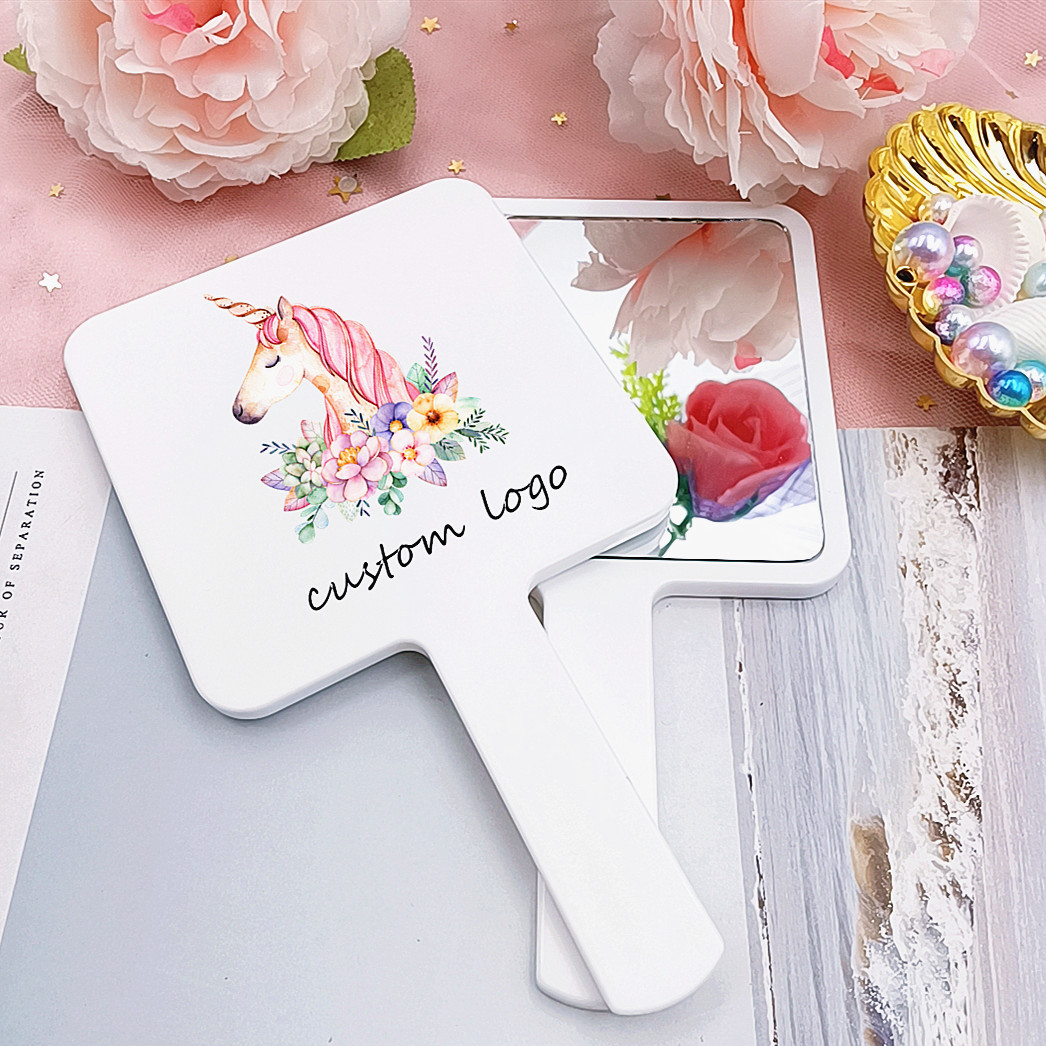 กระจกแต่งหน้าสี่เหลี่ยมสีขาว