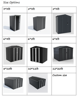 Kits de garage de rangement extérieur modernes et écologiques 6x5 DIY, abris de jardin faciles à assembler, imperméables et durables en alliage d'aluminium