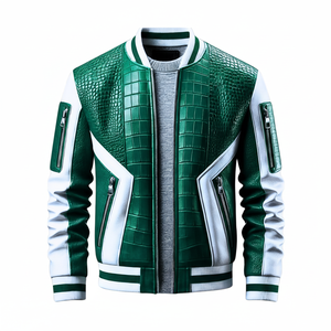 Veste de moto en cuir de peau de vache d'hiver pour hommes directe d'usine avec capuche et col montant tissu léger décoratif grande valeur! - Product Image 1